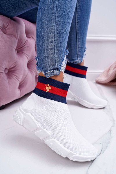 Women's Sports Shoes High Sock White Deloram