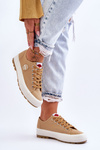 Trampki Niskie Damskie Platforma Beżowe Lee Cooper LCW-23-44-1655L
