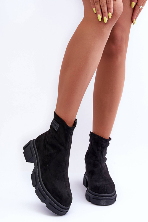 Classic Suede Fleece Boots Black Vergilia