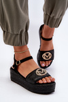 Women's Wedge Sandals with Black Braided Esalena