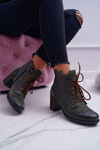 Women's Leather Boots Maciejka Green 03190-09