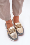 Leather Women Moccasins With Decoration D&A LR51-966 Gold