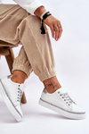 Women's Low Perforated Sneakers white and Silver Daxton