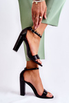 Classic Leather Sandals On A Bar Black Sallen