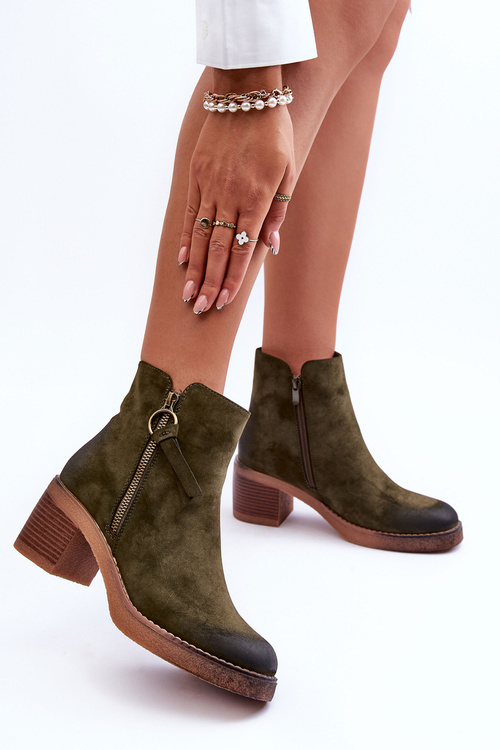 Women's Classic Suede Boots Green Limoso
