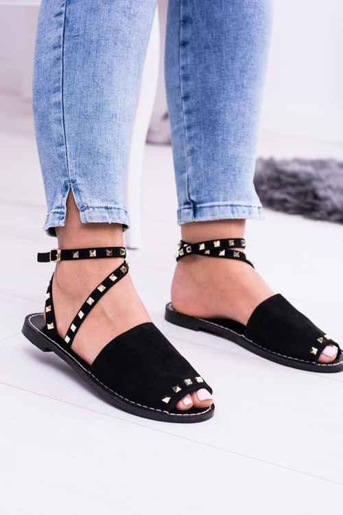 Lu Boo Black Stylish Pari Sandals