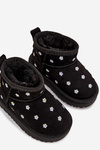 Children's snow boots with flowers black Gracina