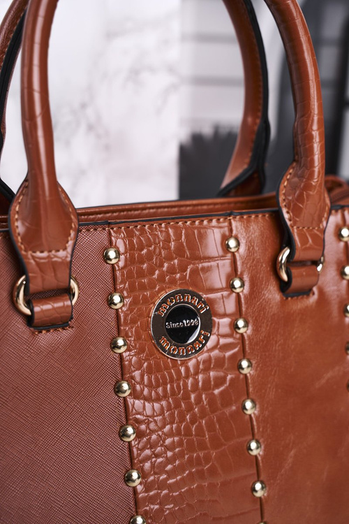 Elegant Caramel Handbag MONNARI MONNARI BAG4590-017 Animal Print