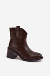 Insulated Women's Ankle Boots On Heel Chocolate Brilynn