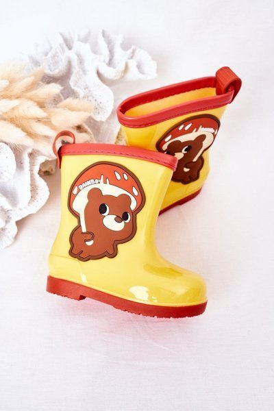 Children's Rain Boots With A Bear Yellow