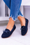 Navy Blue Suede Comfort Moccasins Gucio