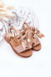 Children's Sandals With Bow Gold Beebee