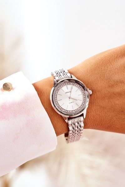 Watch On Bracelet With Cubic Zirconia ERNEST Silver