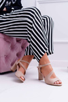 Women's Stiletto Sandals Sergio Leone SK868 Suede Beige Mersi