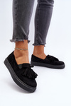 Women's Black Fringed Espadrilles Elorvia