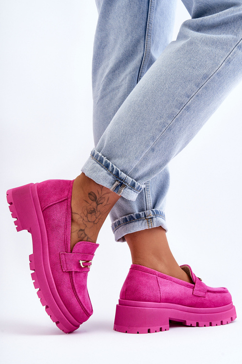 Women's Suede Slip-On Loafers Pink Pure Love