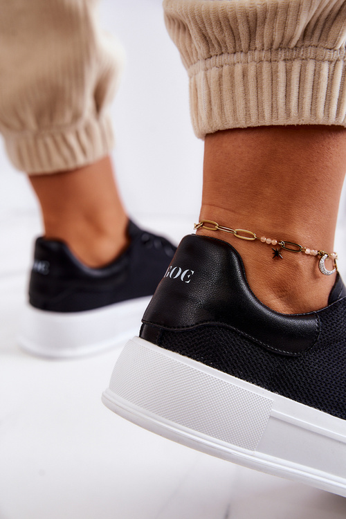 Trampki Na Platformie Czarne GOE JJ2N4073