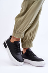Classic Sport Shoes On Platform Black-White Nannzie