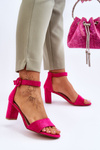 Women's Sandals On Heel suede Fuchsia Lexi