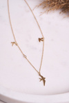 Women's Necklace Three Swallows Gold Swallow