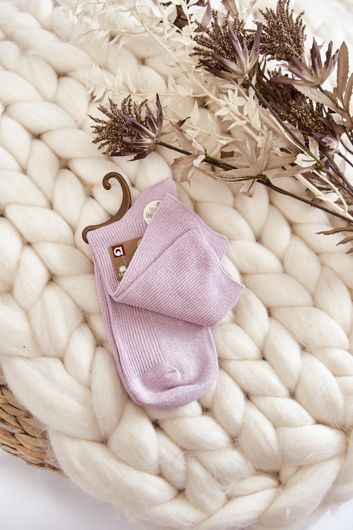 Skarpetki Damskie Antybakteryjne Błyszcząca Nić Różowe