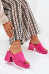 Women's Heeled And Platform Slippers Fuchsia Omeisa
