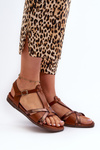 Women's Flat Sandals Made of Eco Leather Sergio Leone SK071H Brown