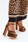 Womens Sandals On A Heel And Platform Eco Leather Beige Lomman