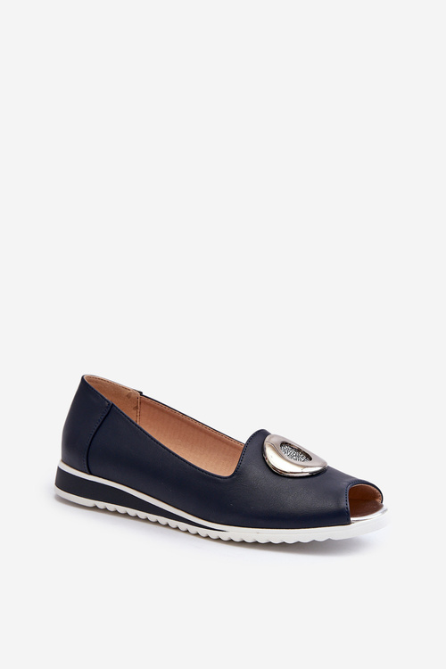 Women's Pumps with Eco Leather Decoration Navy Blue Biolita