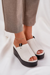 Platform And Wedge Sandals Eco Leather White Eridoria