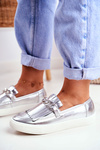 Trampki Damskie Slip On Lu Boo Lustrzane Mokasyny Z Frędzlami Nefrette