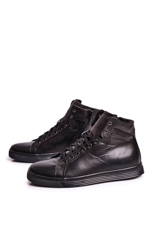 Men's sneakers leather shoes KENT black Chris