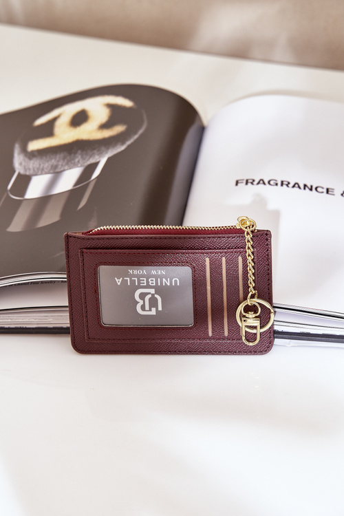 Card Case Women's Wallet With Keychain Brown Therinore