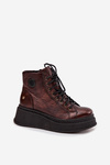 Leather Boots on a Thick Platform Maciejka 06309-32 Metallic Brown