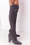 Suede High Heel Boots Lu Boo Grey