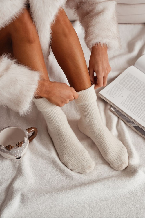 Women's Wool Socks Alpaca Ecru