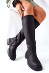 Damskie Wysokie Kozaki Czarne Whats Going On