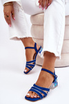 Suede Sandals With Crystals Blue Callan