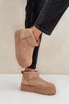 Womens Snow Boots On Platform Dark Beige Ninala
