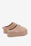 Children Youth Snow Boots With Embroidery On Platform Beige Jolisse