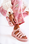 Fashionable Sandals With Straps Pink Malien