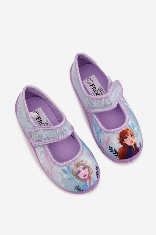 Ballerina Kids Slippers Fastened With Velcro Frozen Land Ice Blue Olivessa
