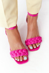 Suede High Heel Sandals Fuchsia Long Island