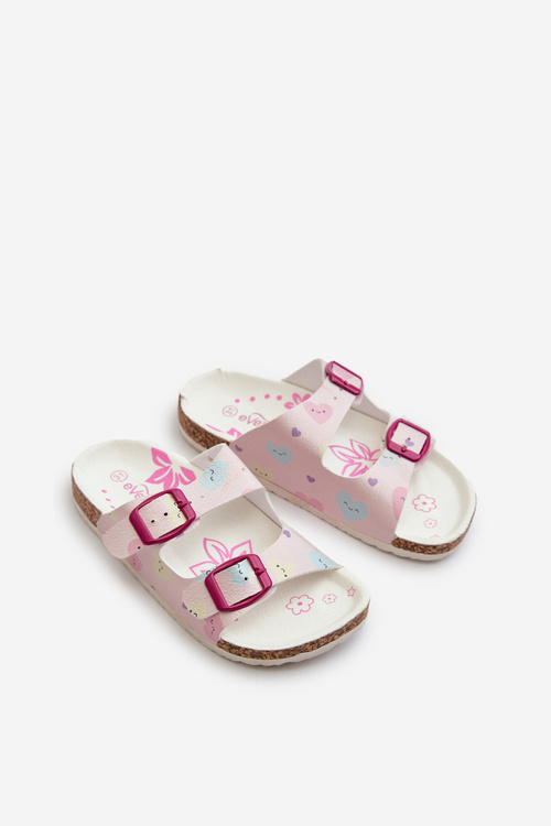 Children's Sandals With Buckles In Hearts Pink Abiding