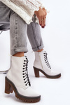 Women's White Lace-up Ankle Boots Arove