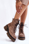Women's Suede Warm Trapper Boots Bright brown Rehin