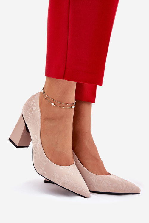 Elegant Heels On A Heel In Pink Vinceza 62223 Beige