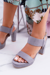 Grey Suede Arigo Stiletto Sandals