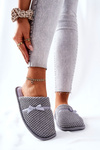 Women's Slippers With Bow Grey Evira