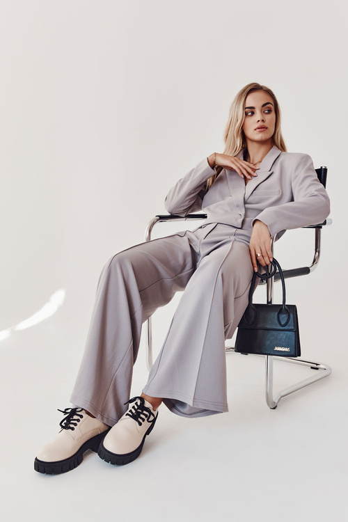 Fashionable Leather Shoes La.Fi 210013BE-PU Beige